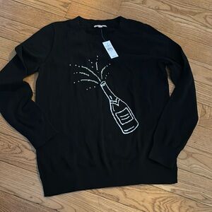 LOFT black champagne popping sweater - Medium